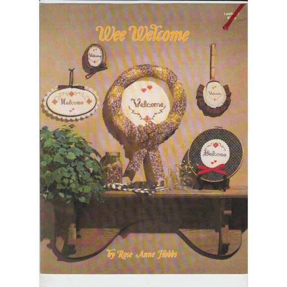 Busy Hands Wee Welcome Cross Stitch Pattern Leaflet Rose Anne Hobbs Sign - Picture 1 of 2
